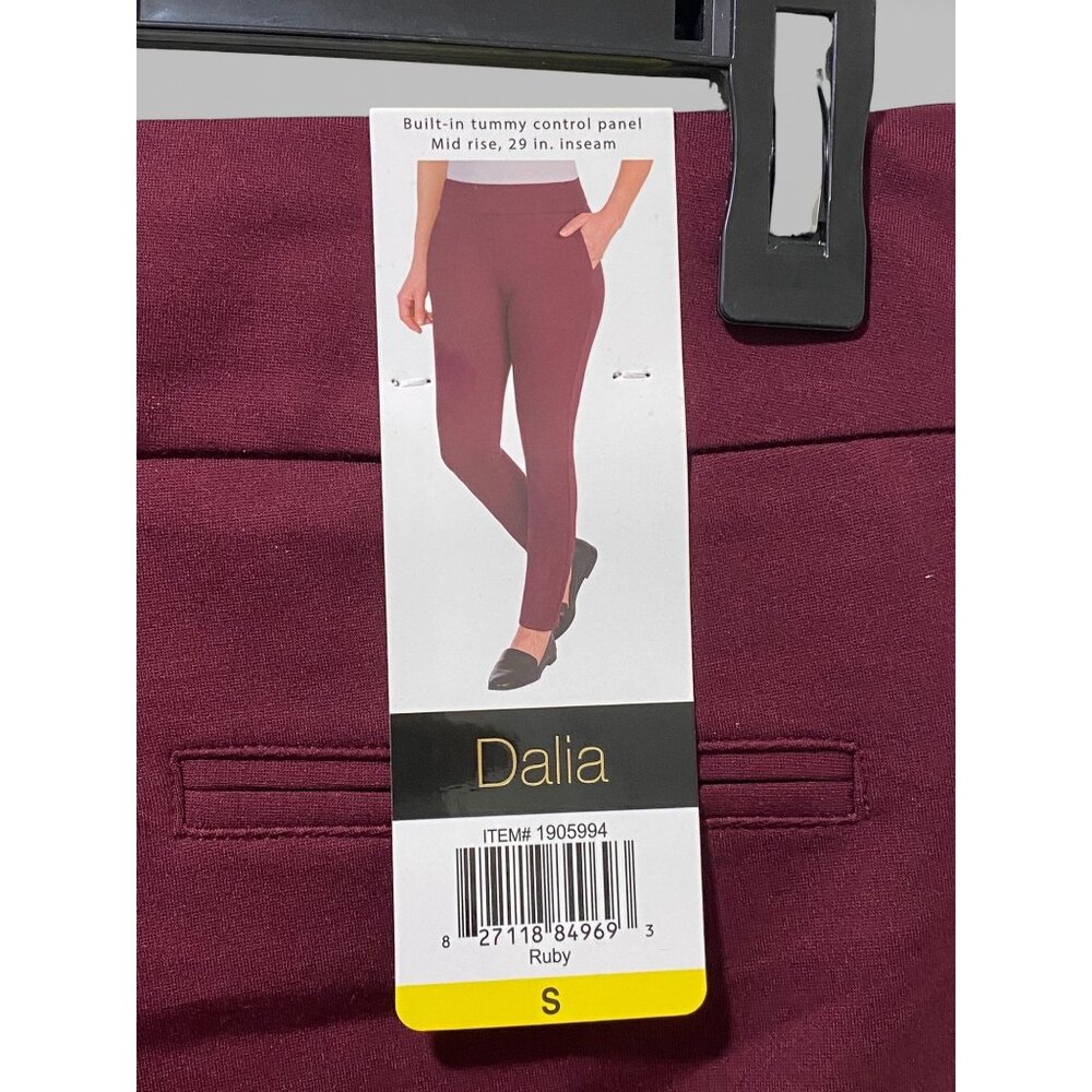 NWT Dalia Women’s Pull-on Ponte Pant, Mid-Rise Narrow Leg, Size S, Ruby - Picture 7 of 14